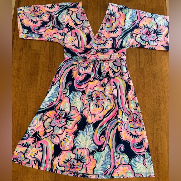 Lilly Pulitzer Parigi Dress SZ S Nauti Navy Boho Bateau - Picture 7 of 15